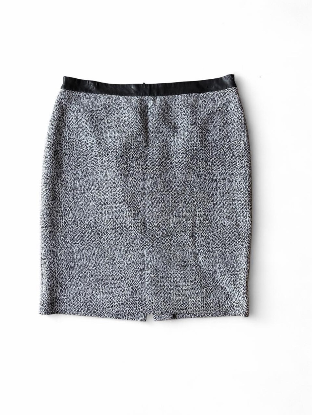 Karl Lagerfeld Paris Black and Grey Tweed Pencil Skirt